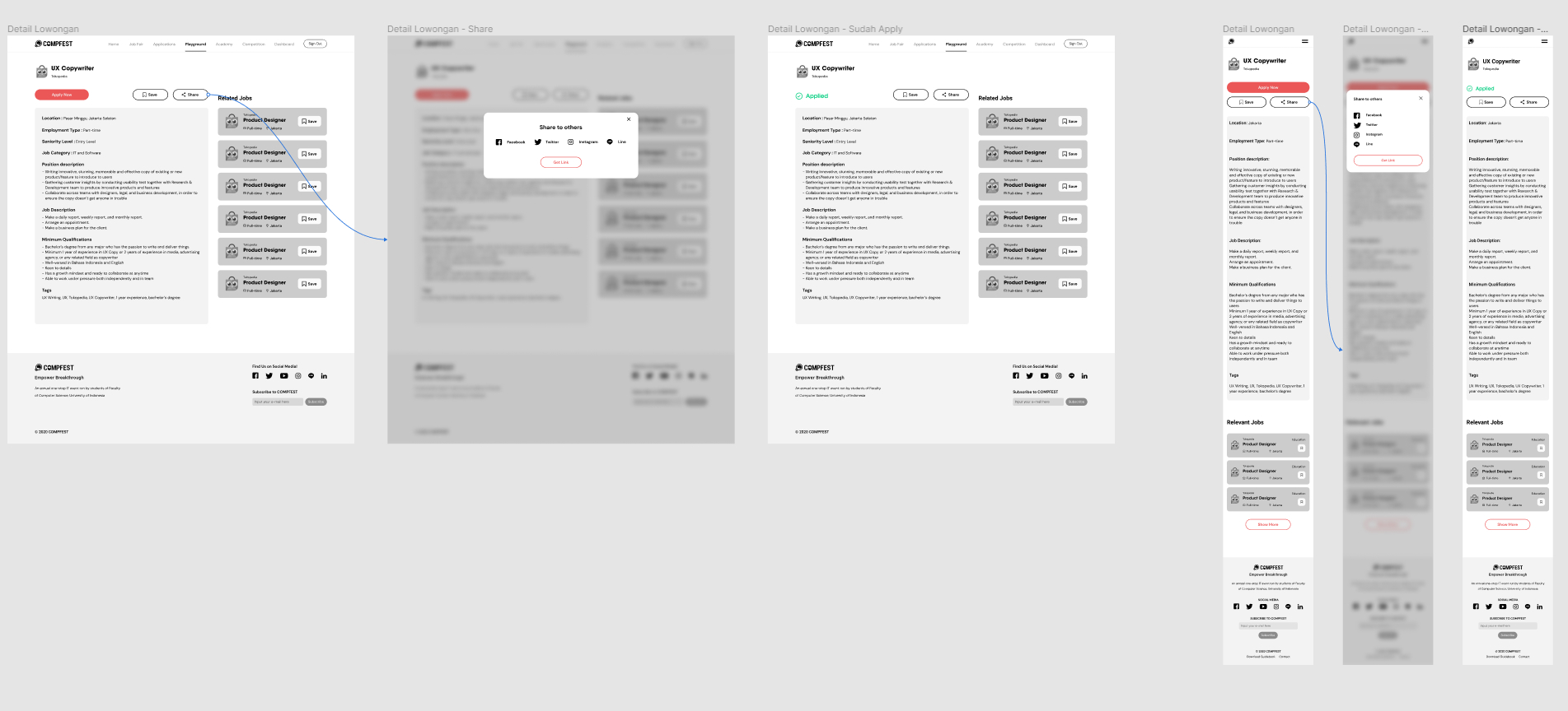 Wireframe for Jobfair Page